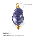 Purple irregular ceramic pendant with stainless steel ring for DIY jewelry making - Purple Irregular Pendant (PJ1541NBG)