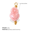 Pink ceramic heart pendant with gold stainless steel ring weighing 1.3 grams - Pink Heart Pendant (PJ1541PKG)