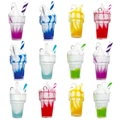 Lot de 12 breloques de crème glacée colorées en résine avec anneaux pour bijoux DIY - Mélange 12 Crèmes Glacées en Résine (SN156) / 25.4g
