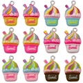 Lot de 12 breloques cupcakes en résine colorée avec crochets pour bijoux et artisanat - Mélange 12 Gâteaux Milkshake en Résine (SN1522) / 15.8g