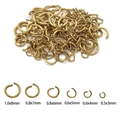 Anellini aperti dorati in acciaio inox di varie dimensioni per creazione gioielli DIY - 0.5x3mm / Oro Reale