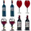 Acrylic wine bottle and glass charms for DIY jewelry with Merry Christmas theme - Mixed Style Collection