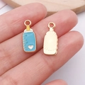 Details der blauen Babyflaschen-Emaille-Anhänger mit Herz für DIY-Schmuckherstellung - Blaue Herzskala Milchflasche (22985)