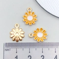 Yellow enamel daisy flower pendant charms in zinc alloy for DIY jewelry bracelets - Yellow Small Daisy Flower