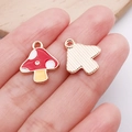 DIY colorful red mushroom alloy charm pendant for necklaces with white polka dots - Red Enamel Mushroom (14x16mm) / Red