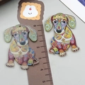 Detail von Dackel-Acryl-Anhängern mit bunten Mandala-Mustern für DIY-Schmuckherstellung - Mandala Dackel (24009)