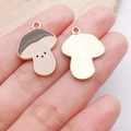 Brown mushroom enamel charms in gold alloy, small size pendants for DIY jewelry making - Light Purple Thanksgiving Mushroom (23x17mm) / Light Purple