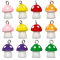 Ciondoli a fungo in resina luminosa in vari colori con anelli in metallo per gioielli fai da te - Set Funghi Resina Mix Multicolore