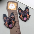 German Shepherd acrylic pendant set for DIY keychains and necklaces with double-sided print - Black Shepherd Dog (23990)