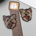 Acrylic Yorkshire Terrier double-sided print charm with ruler showing 3.5cm size - Black Yorkshire Dog (23991)