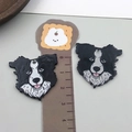 Acrylic Border Collie dog pendant with black and white print for DIY jewelry making - Black Border Collie (24452)