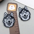 Set of two acrylic husky dog pendants with blue eyes for DIY keychain and jewelry making - Black Husky Dog (23995)
