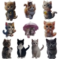 Set aus 10 Acryl-Katzenanhängern für DIY-Schmuck und Cartoon-Kätzchen-Anhänger zum Basteln - Mischung 10 Stück Acryl Bedruckte Katzen (SN1459)