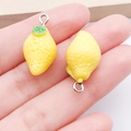 Mini ciondoli a forma di limone in acrilico per gioielli fai-da-te con texture gialla - Limone Grande 3D Giallo