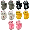 Set of colorful resin cartoon cat pendants with metal rings for DIY jewelry and crafts - Mixed Resin Cat - 5 Styles 2 Each