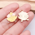 Hand holding yellow chick enamel charm with star glasses for DIY jewelry making - Yellow Chick with Star Glasses (25121)