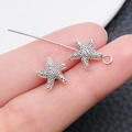 Gedetailleerde zilveren zeester bedeltjes voor DIY sieraden met reliëf afwerking - Zeester Stijl (15977) / Antiek Zilver