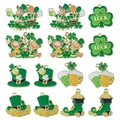 Green St. Patrick's Day enamel charms set with luck clover and leprechaun boot - St. Patrick's Day (14 Pcs Set) (SN625)