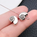 Antiek zilveren nautilus schelp tussenkraal voor DIY sieraden met spiraaltextuur - Wulk Tussenkraal Stijl (15982) / Antiek Zilver
