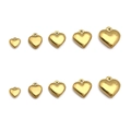 Pendentifs en forme de cœur en acier inoxydable doré de cinq tailles pour bijoux - Mixte 10 Pcs