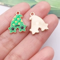 Green witch hat enamel pendant with yellow polka dots and black star glasses for DIY jewelry - Green Irish Pentagram Hat Lucky (25099)