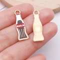 Goldlegierte rote Cola-Flaschenanhänger für DIY-Schmuck und Armbänder - Kaffee Emaille Colaflasche (24680)