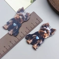 Acryl Yorkshire Terrier Anhänger beidseitig für DIY Schmuck und Schlüsselanhänger - Brauner Doppelseitig Bedruckter Yorkshire Terrier (24022)