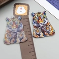 Acryl-Anhänger mit beidseitigem Tiger-Motiv für farbenfrohen DIY-Schmuck und Ketten - Mutter und Junges Tiger (23998)