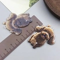 Double-sided acrylic poodle puppy charm for DIY jewelry with ruler for size scale - Brown Double Sided Printed Poodle (24028)
