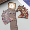 Bunter Mandala Acryl Pferdeanhänger für DIY Armbänder und Halsketten mit Tiermotiv - Gehörntes Pferd (24000)