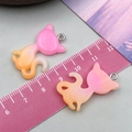 Pink and orange gradient resin cat charms with glitter for DIY jewelry making - 30x20x4mm / Pink Orange Resin Glitter Gradient Cat