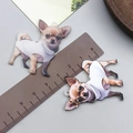 Chihuahua acrylic charm pendant for DIY jewelry with realistic puppy design and scale - Brown Double Sided Printed Chihuahua (24029)