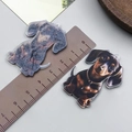 Cute double-sided acrylic dachshund puppy charm pendant for DIY jewelry, 4cm size detail - Brown Double Sided Printed Dachshund (24030)