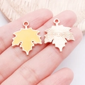 Maple leaf charm in gold alloy with yellow enamel finish for DIY jewelry making - Deep Yellow Enamel Maple Leaf (14252)