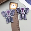 Lila Elefanten-Anhänger aus Acryl mit Mandala-Muster für DIY-Schmuckhalsketten - Mandala Blumen Elefant (24005)