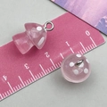 Colgante de seta rosa en resina luminosa con puntos blancos y gancho plateado - Seta Luminosa Rosa con Brillo
