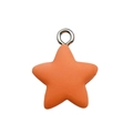 Colgante de estrella naranja de resina para bricolaje con anillo de plata para joyas - Naranja