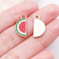 Watermelon slice alloy drip oil charm for DIY jewelry bracelets and earrings - Red Enamel Watermelon (10853)