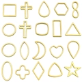 20 colgantes geométricos y estrellas de acero inoxidable dorado para creación de joyas DIY - Juego de formas pequeñas variadas (SN1491) / Dorado