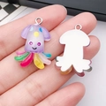 Handheld view of cartoon resin octopus pendant for DIY jewelry and keychain accessories - Purple Octopus (24756)