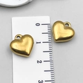 Pendentifs cœur dorés en acier inoxydable poli pour bijoux DIY taille de 10mm - 14X14X5MM
