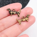 Pendentifs teckel en bronze antique pour bijoux de collier ou bracelet à faire soi-même - Style de Teckel en Bronze Antique (20573)