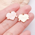 DIY Herzanhänger mit rosa Schleife und vergoldeter Legierung für Schmuck - Love Herz Schleife Geschenkbox / 14.5x16x1mm (25188)