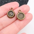 Pendentif gamelle de chien en alliage de bronze antique avec relief d'os pour bijoux DIY - Style de Gamelle de Chien avec Os en Bronze Antique (20582)