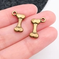 Pendentifs os de chien en bronze vintage pour création de bijoux DIY aspect vieilli - Style d'Os en Bronze Antique (20584)