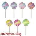 Colorful seashell lollipop pendants with rainbow gradients for DIY jewelry and keychains - Mixed Color Resin Shell Lollipops