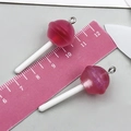Pendentifs sucettes en résine pailletée rose et violette pour accessoires bijoux DIY - Sucette Résine Transparent Rose (24173)