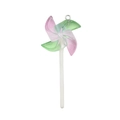 Pendentif sucette moulin à vent en résine rose et vert avec paillettes et anneau - Sucette Moulin Dégradé Rose Vert (18670)