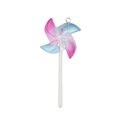 Pendentif sucette en résine rose et bleue en forme de moulin à vent avec boucle métal - Sucette Moulin Rose Rouge Bleu (18671)