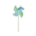 Pendentif sucette moulin à vent en résine dégradé bleu vert avec crochet métal - Sucette Moulin Dégradé Bleu Vert (18672)